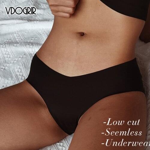 VDOGRIR Womens Sport Panties Underwear Seamless Solid Low Waist Female Comfortable Underpants Sexy Lady Fashion Briefs Lingerie