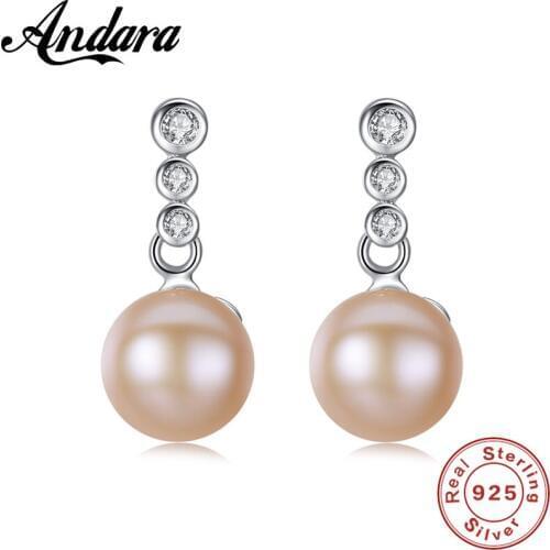 2018 Fashion AAAA Inlaid Zircon Earrings 925 Sterling Silver Jewelry Pearl Long Earrings For Women Best Gifts