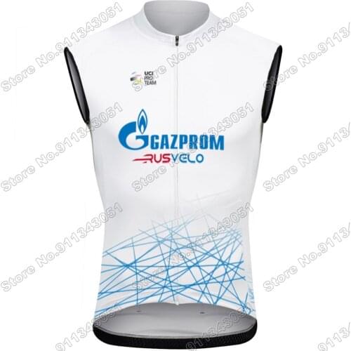 2021 Gazporm Windproof Cycling Vest Men Team Wind Vest Race Road Sleeveless Bike Jersey windstopper Maillot MTB Ropa Ciclismo