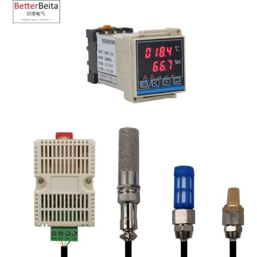 -40~120‘C 0.0-99.9%RH Din digital temperature and humidity controller with sensor relay output 48x48x110mm