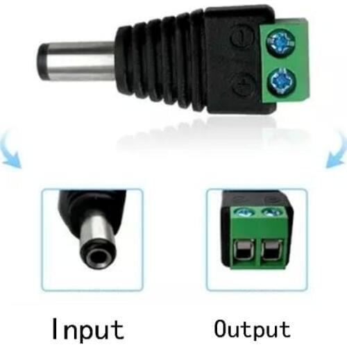 5 Pcs/Lot 12V 24V CCTV Cameras 2.1mm x 5.5mm Male DC Connector Power Plug Adapter For 5050 3528 5630 Single Color LED Strip