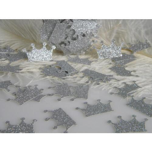 Glitter Crowns Silver Princess table confettis wedding scatters bridal shower bachelorette engagement party decoration