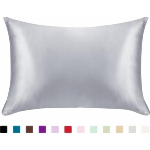 Emulation Satin Silk Pillowcase Square Pillow Single Cover Chair Seat Soft Plain Pillow Case Cover