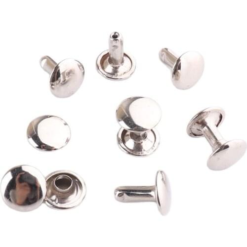 Double Cap Rivets Silver 9*7mm Metal Stud Nail Spike Bag Belt Shoes Garment and Metal Tool For DIY Leather craft sewing Handmade