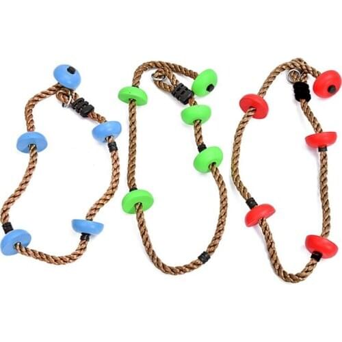 Jungle Gym Climbing Rope with Platforms and Disc Swing Seat Fitness Swing Set Kids Birthday Gift Toy