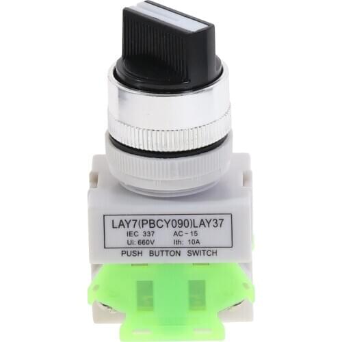 22mm Latching 2NO Rotary Select Switch Ui 600V Ith 10A