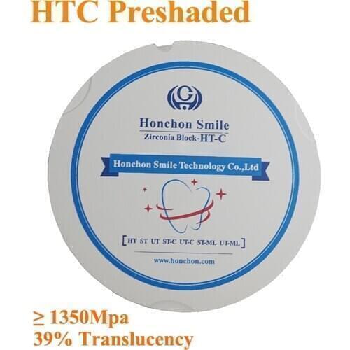 HT-C 95*14mm CAD/CAM dental Preshaded Zirconium Disc 39% Translucency/ Precolor zirconia block/ Vita 16 shades