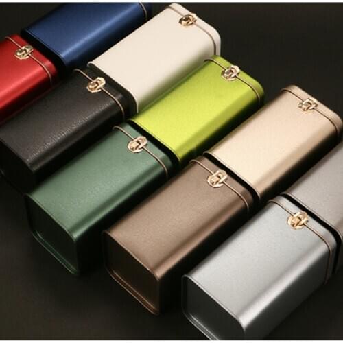 Quality Portable Metal Iron Box Tea Cans S/L Solid Color Gift Packaging Canister Tin Box For Coffee Candy Coins Organizer 1Piece