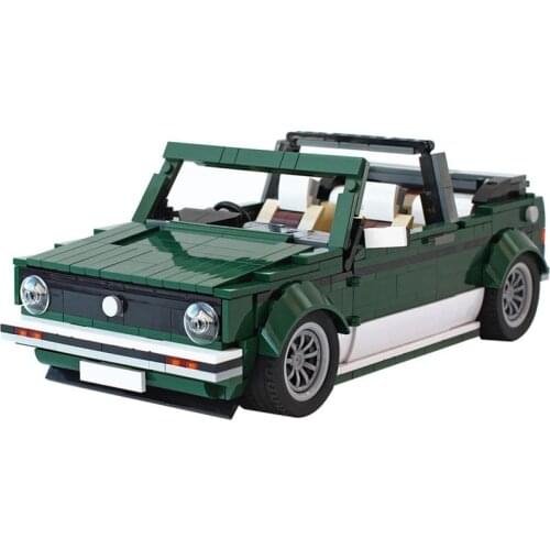 High-tech Mini Golf Cabriolet Sports Green Grey White Black Bricks Bulk ModelDIY Building Blocks Super Racing Car Kids Toy Gift