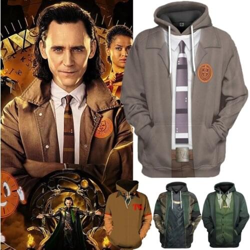 Movie Superhero Loki 3D Print Cosplay Costume Unisex Hoodie Sweatshirts Sportswear Coat Jacket Hoodies Clothing Prop