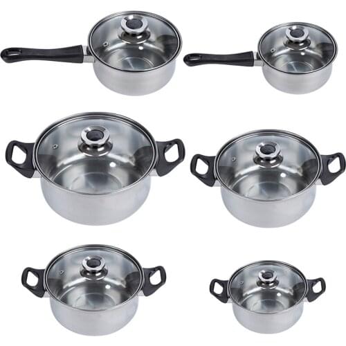 Kitchen Lid Handle Cookware Pot Kit Parts-Stainless-Steel-Set-6 Piece Pots Pans Cover Kitchen Conductive Cooking Accessories HWC