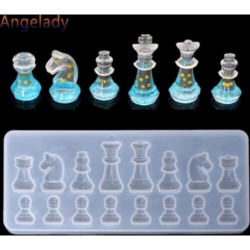 International Chess Shape Silicone Mold DIY Clay Epoxy Resin Mold Pendant Molds JUL3