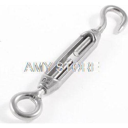 Stainless Steel 4.1" Length Hook and Eye Turnbuckle Rigging 4mm M4 Thread