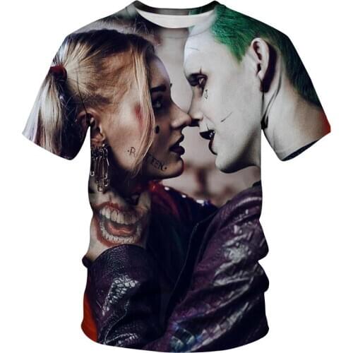 2020 New Hot Sales Men Women T Shirt The Clown 3D Printed T-shirt Joker Casual Tshirt Short Couples Tops Cool Tees Sleeved
