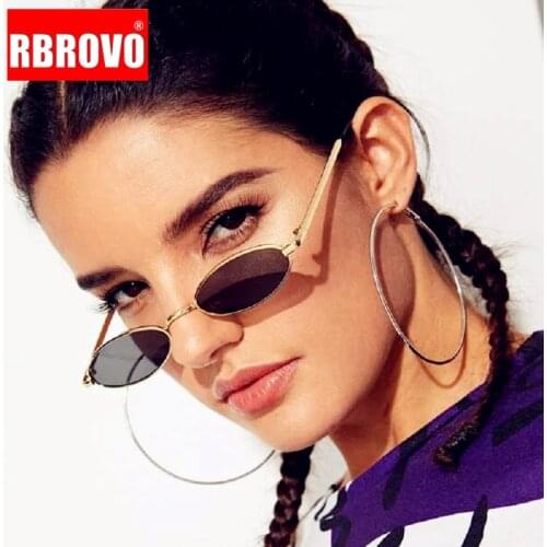 RBROVO Small Retro Sunglasses Women 2021 Oval Ladies Eyewear Small Frame Sun Glasses for Women/Men Mirror Gafas De Sol Hombre