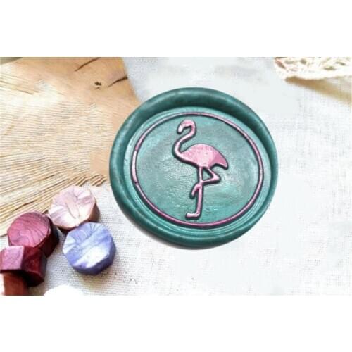 Flamingos wax seal stamp- love bird sealing wax stamp-wedding invitatation wax seal stamp kit- custom seals
