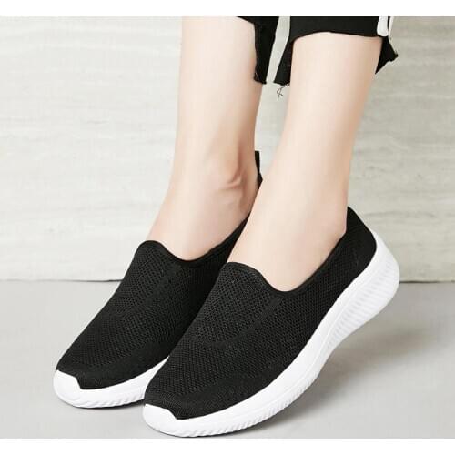 Plus Size Low Slip on Women Running Shoes Sport Women 2020 Summer Sports Shoes Ladies Sneakers Black Ladies Trainers Boty A-1294