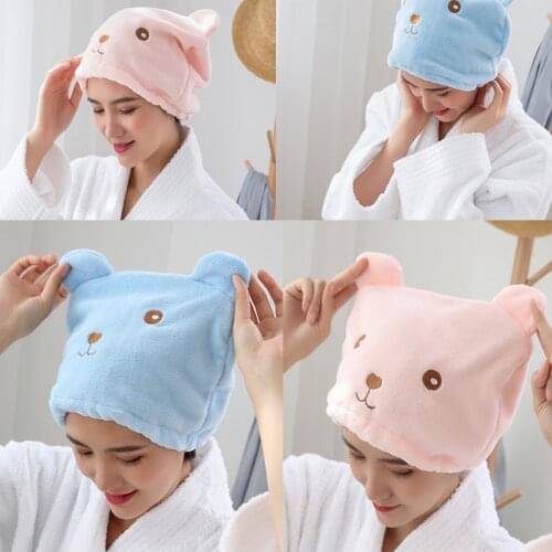 Cartoon Girls Hat Hygroscopicity Breathability Microfiber Hair Turban Quickly Drying Towel Hats for Sauna Bathroom Accessories