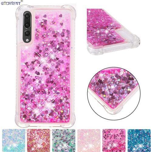 Bling Full Cover for Huawei P20 Pro Glitter Dynamic Liquid Quicksand Cute Case CLT-L09 CLT-L29 Silicone Bumper Cases CLT L29 L09