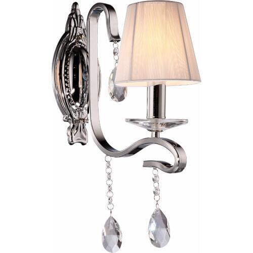 Modern Crystal Corridor Wall light Fabric Lampshade Bedroom Wall Sconces Hallway Mirror Front Washroom Wall Lighting Fixtures