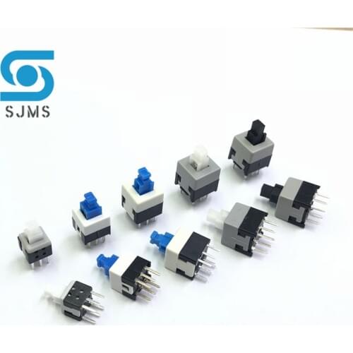 10PCS Non-Self-Locking Switch/Self Locking 5.8*5.8 7*7 8*8 8.5*8.5mm Push Tactile Power Micro Switch 6 Pin Button Reset Switch