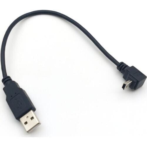 USB A 2.0 Male to up angle 90 degree Mini usb B 5 pin Cable 25CM New