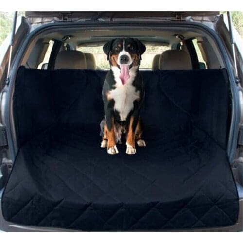 Waterproof Oxford Dog Auto Car Trunk Mat Back Seat Cover Pet Mats With 4 Straps Black 133x204cm