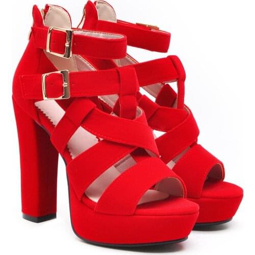 JETT DRAGON Summer European and American Sexy Super High Heel Women Shoes Black Fish Rome Black Women Sandals 43 Sandalias Mujer