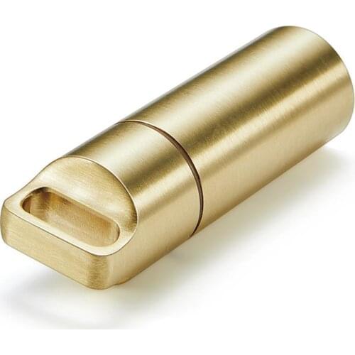 1pc Multifunctional Brass Pill Case Waterproof Pill Box Metal Medicine Bottle Drug Holder Pill Container Case Keychain Gift