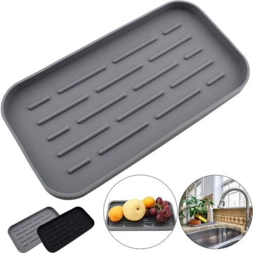 1pc Dish Drying Tray Creative Silicone Multi-Use Dish Drainboard Kitchen Drying Tray Vegetable And Fruit Tools Home Gadget