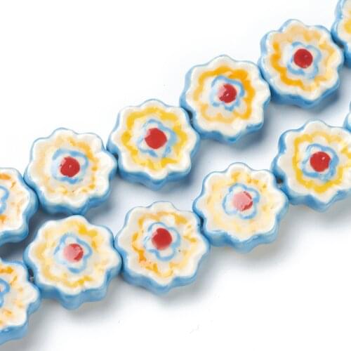 20Pcs Handmade Porcelain Flower Beads Colorful Ethnic Style Women Bracelet Necklace Earrings DIY Jewelry Crafts Making Supplies