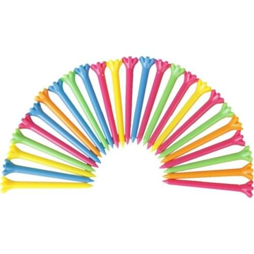 25 pieces 67 mm Plastic Color Mixed Golf Tees Golfer Help Tool
