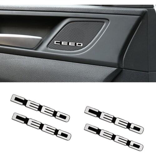 4pcs 3D Aluminum Badge Emblem Sticker For Kia Ceed Rio 3 4 Sorento Cerato Accessories Car Styling