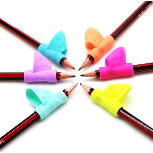 6pcs One Finger Soft Pen Holder Set for Baby Children Pencils Holder Silicone Grip Pen Posture Correct Learning Toy Writing Tool