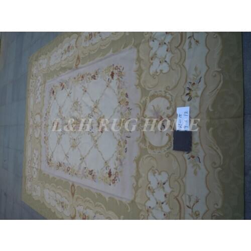 Free shipping 9'x12' French Aubusson woolen rug, Aubusson Carpet, Aubusson rug, Hand Woven Carpet