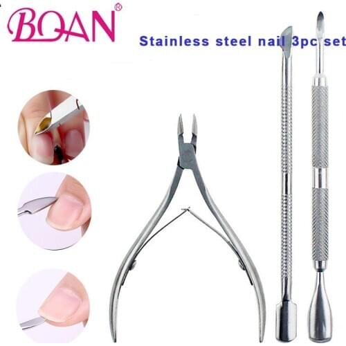 BQAN Nail Art Tools Set Scissors Plier Peeling Pusher Dead Skin Remover Cuticle Pusher Nipper Remover Clipper Cutter Pedicure