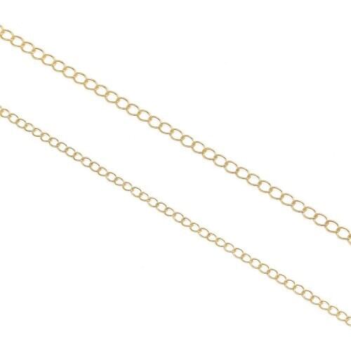 3/4 mm 1Meter 18K Gold Plated Open Link Ring Extended Extension Necklace Chains Tail Extender Chain For Jewelry Making Supplies