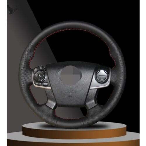 Black Artificial Leather Steering Wheel Cover for Toyota Land Cruiser 2008-2015 Sequoia 2008 2009 2011 Tundra 07-2011