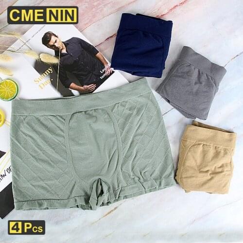 CMENIN 4pcs/lot Male Panties Nylon Mens Underwear Boxers Breathable Man Boxer Solid Underpants Sexy Underwear High Quality