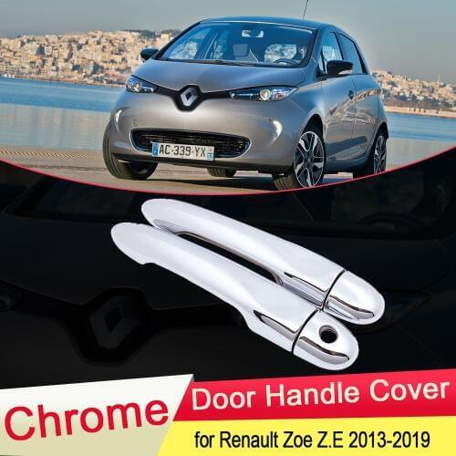 For Renault Zoe Z.E 2013 2014 2015 2016 2017 2018 2019 Chrome Door Handle Cover Exterior Trim Catch Car Cap Stickers Accessories