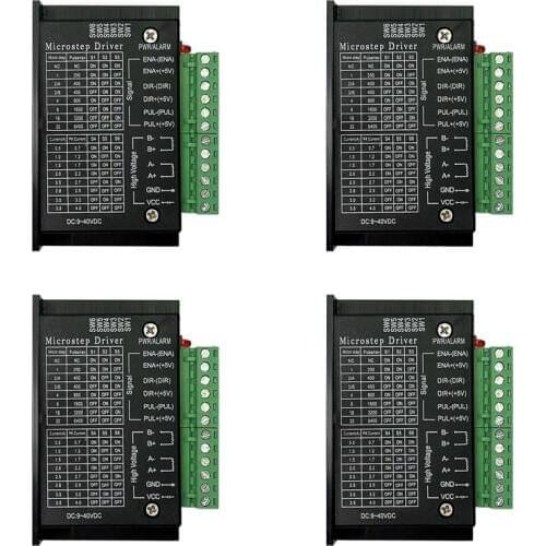 4pcs TB6600 42/57/86 stepper motor driver Nema 17 23 57/42/86 32 segments upgraded version 4.0A 42VDC for CNC wood router