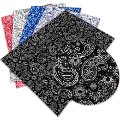 Paisley Lychee Pattern Artificial Leather Fabric Bowknot Earrings Handbag Crafts 30X136CM