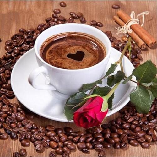 JMINE Div 5D Coffee Cup time flower Full Diamond Painting cross stitch kits art High Quality Scenic 3D paint by diamonds