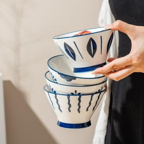 Ceramics Bowl Tableware Japanese Salad Noodle Soup Bowl Cooking Food Dinnerware Kitchen Utensils Porcelain Modern Breakfast Bowl