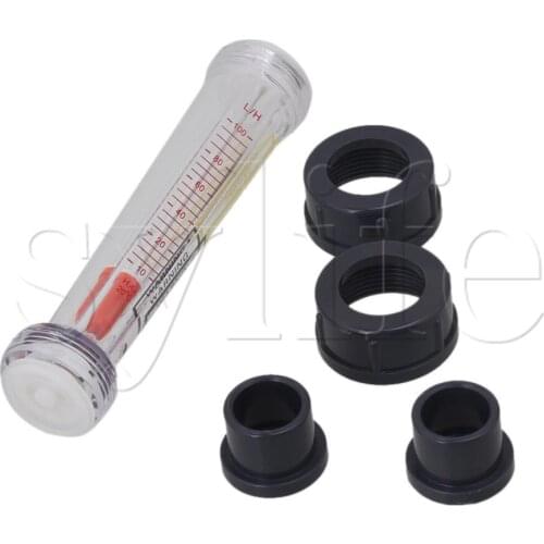15mm Connector 10-100L/H Pipeline Water Liquid Flow Meter Flowmeter Grey Clear