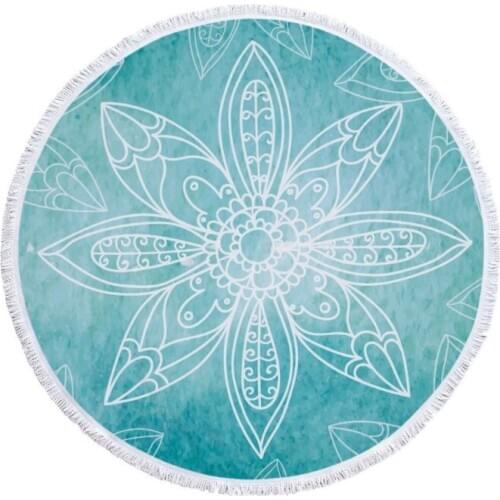 Round Beach Towel With Tassel Dream Catcher Microfiber 150cm For Swimming Bath Picnic Wall Tapestry Blanket