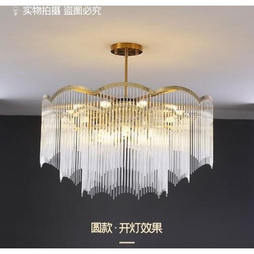 Living room chandelier post modern minimalist atmosphere room bedroom light luxury designer crystal glass chandelier