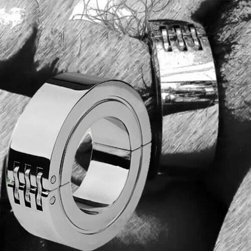 38/44/50mm Male Penis Bondage Cock Ring Sex Toys For Men Delay Ejaculation Chastity Device Scrotum Stretcher Metal Dick Ring 18