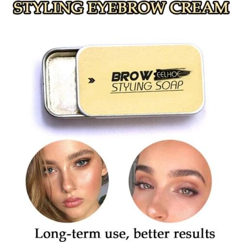 10g Eyebrow Soap Colorless Long Lasting Wild Brow Shape Wax Fluffy Feathery Styling Pomade Eyebrow Soap for Girl