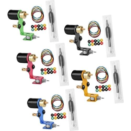 Beginner Tattoo Machine Kit Supplies Equipment Color Needle Power Tip Grip